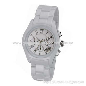 Unisex Sapphire Crystal Ceramic Watch with 240*38mm Size, Stainless Steel Buckle